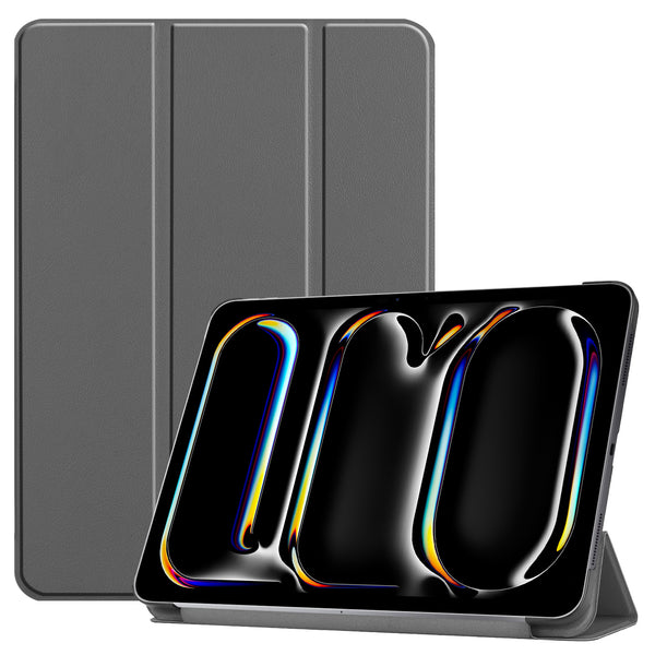 Grey Leather Folio Case with Smart Cover (iPad Air 13-inch 2024)