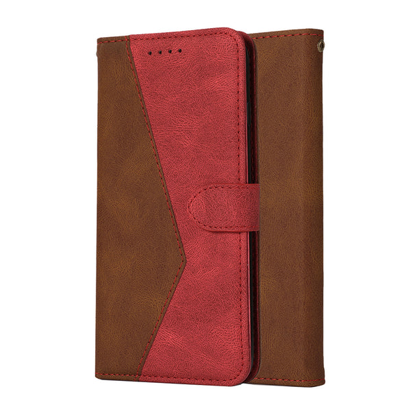 Brown/Red Wallet Case (iPhone 14 Pro)