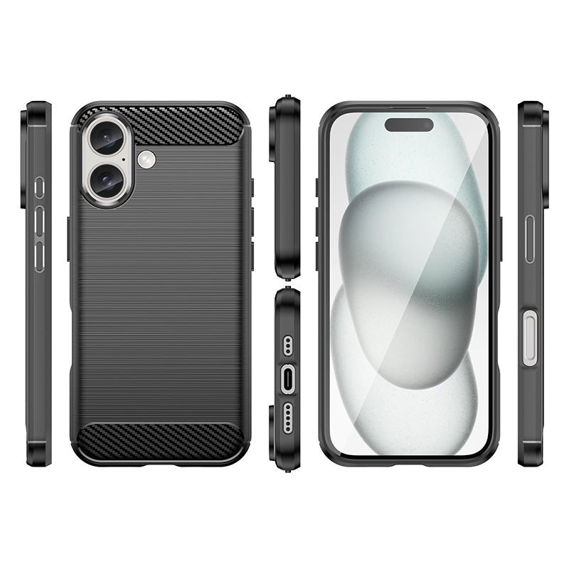 Black Brushed Metal Case (iPhone 16 Plus)