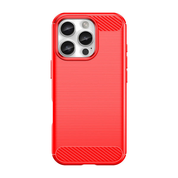 Red Brushed Metal Case (iPhone 16 Pro)