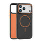 Black & Orange Faux Leather MagSafe Case (iPhone 17 Pro)