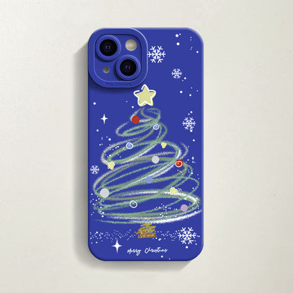 Blue Christmas Tree Case (iPhone 16 Plus)