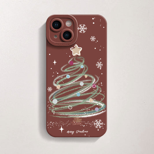 Brown Christmas Tree Case (iPhone 15)