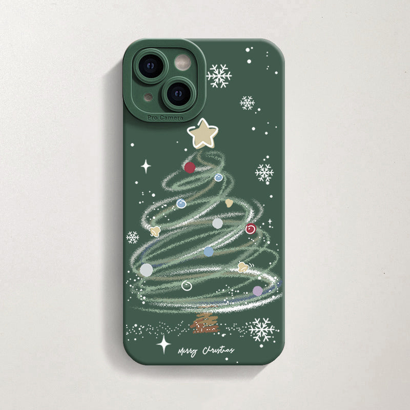 Dark Green Christmas Tree Case (iPhone 16 Plus)