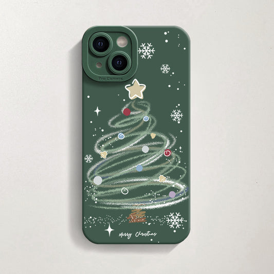 Dark Green Christmas Tree Case (iPhone 16 Plus)