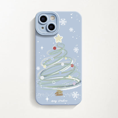 Pastel Blue Christmas Tree Case (iPhone 16)