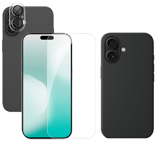 Night Black Case, Screen & Lens Protector Combo (iPhone 16)