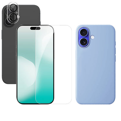 Sapphire Blue Case, Screen & Lens Protector Combo (iPhone 16)
