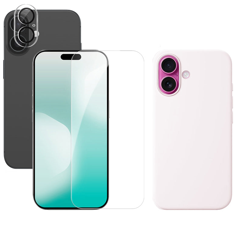 Misty Pink Case, Screen & Lens Protector Combo (iPhone 16)