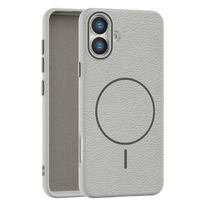 Grey Faux Leather MagSafe Case (iPhone 17)