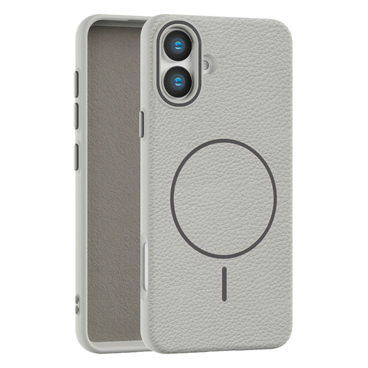 Grey Faux Leather MagSafe Case (iPhone 17)