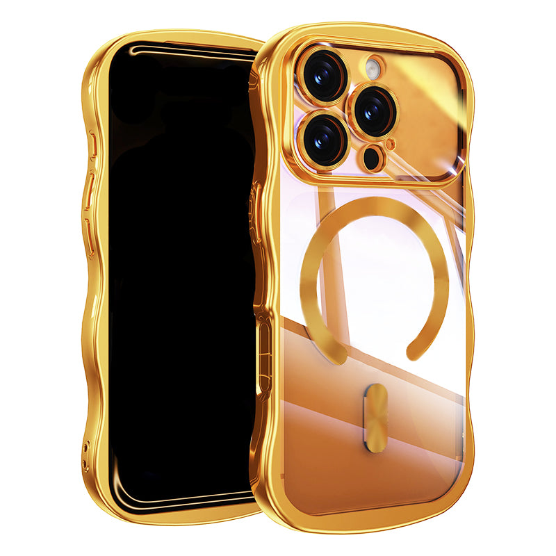 Gold Wavy MagSafe Case (iPhone 16 Pro Max)