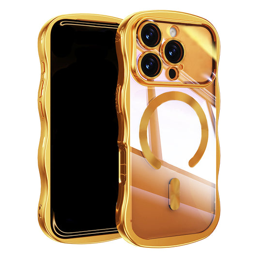 Gold Wavy MagSafe Case (iPhone 16 Pro Max)