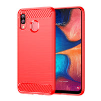 Red Brushed Metal Case (Galaxy A20)