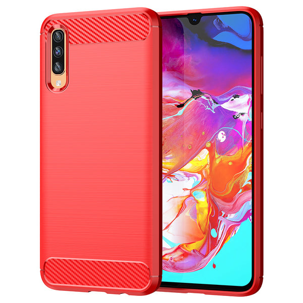 Red Brushed Metal Case (Galaxy A70)