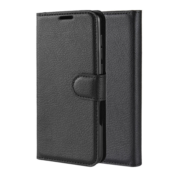 Black Leather Wallet Case (Galaxy S20+)
