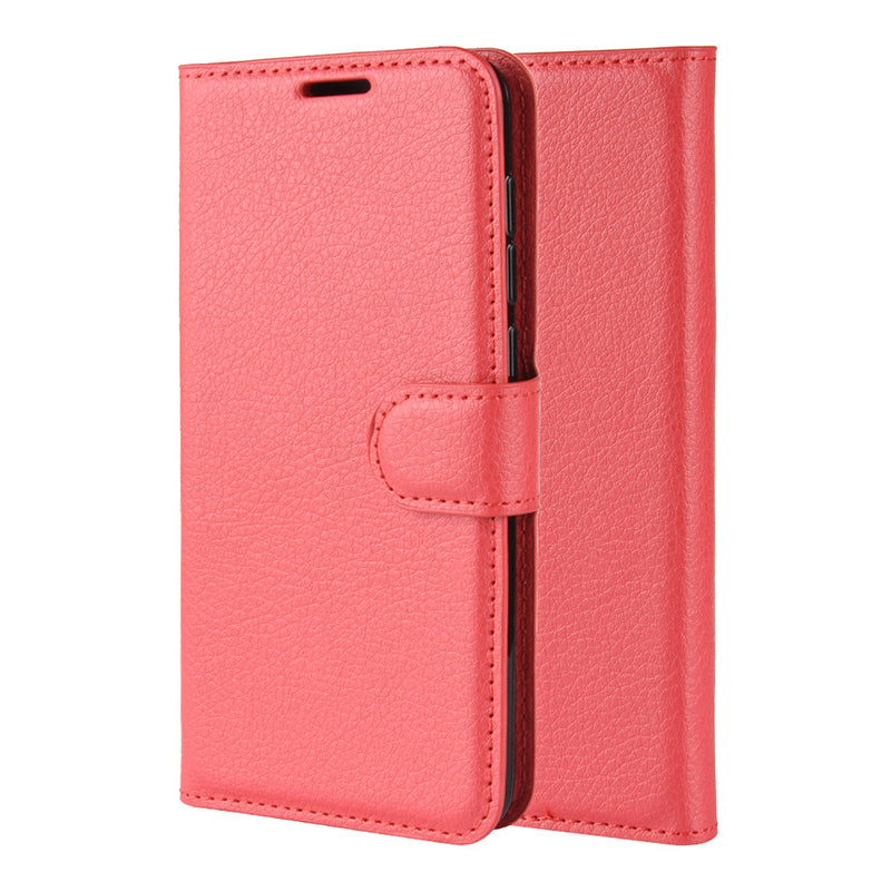 Red Leather Wallet Case (Galaxy A71 4G)