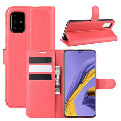 Red Leather Wallet Case (Galaxy A71 4G)