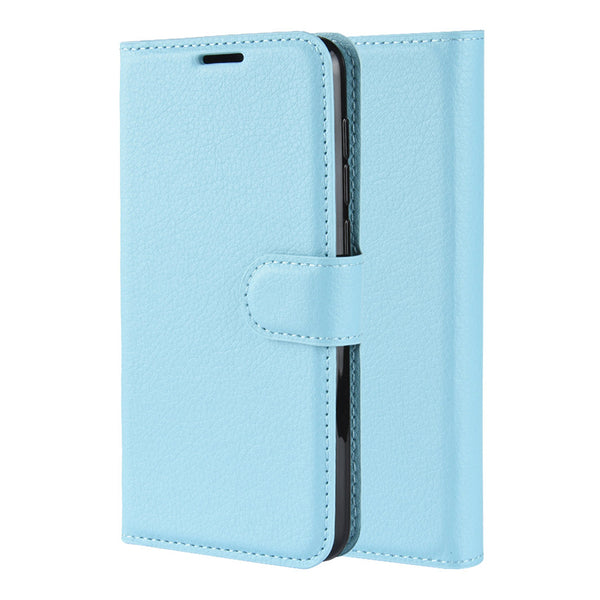 Light Blue Leather Wallet Case (Galaxy S20 Ultra)