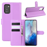 Purple Leather Wallet Case (Galaxy Note 20)