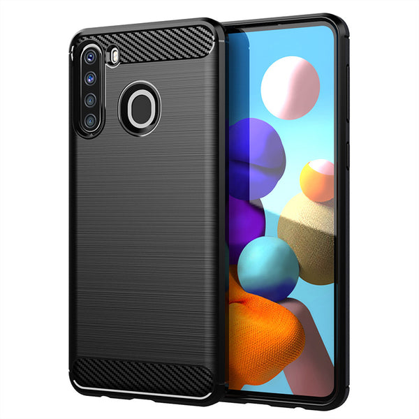 Black Brushed Metal Case (Galaxy A21)