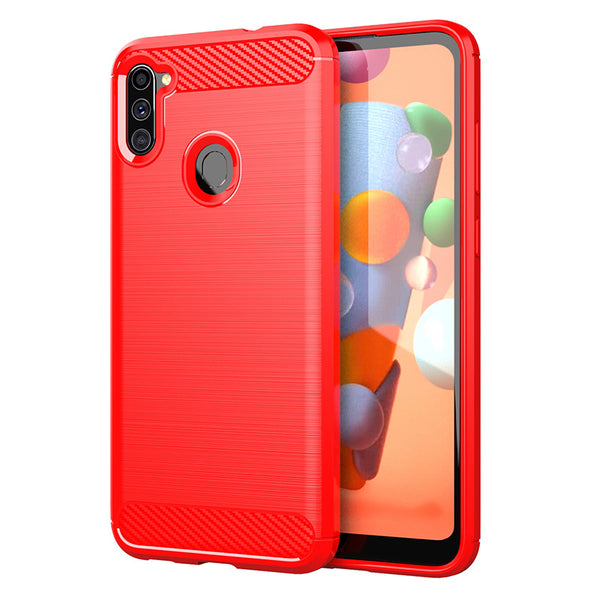 Red Brushed Metal Case (Galaxy A11)