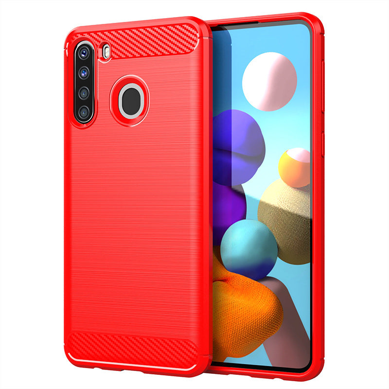 Red Brushed Metal Case (Galaxy A21)