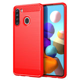 Red Brushed Metal Case (Galaxy A21)