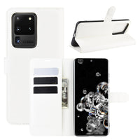 White Leather Wallet Case (Galaxy S20 Ultra)