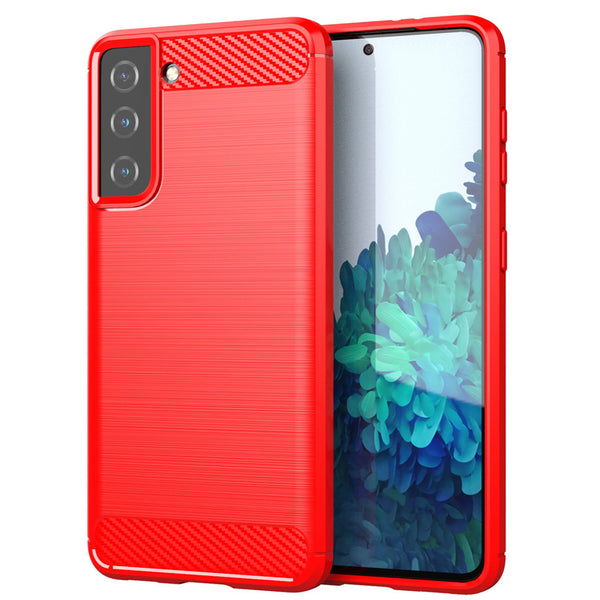 Red Brushed Metal Case (Galaxy S21)