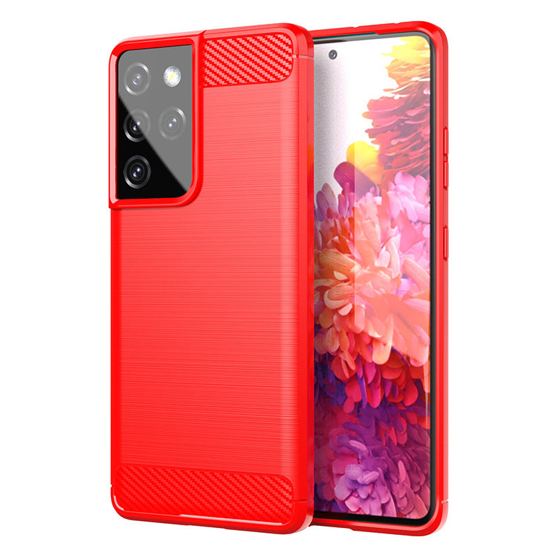 Red Brushed Metal Case (Galaxy S21 Ultra)