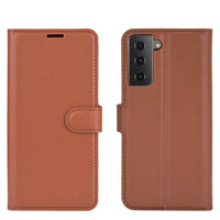 Brown Leather Wallet Case (Galaxy S21+)