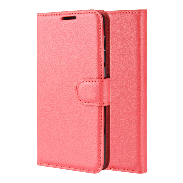 Red Leather Wallet Case (Galaxy S21 Ultra)