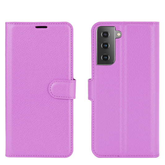 Purple Leather Wallet Case (Galaxy S21+)