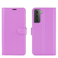 Purple Leather Wallet Case (Galaxy S21+)