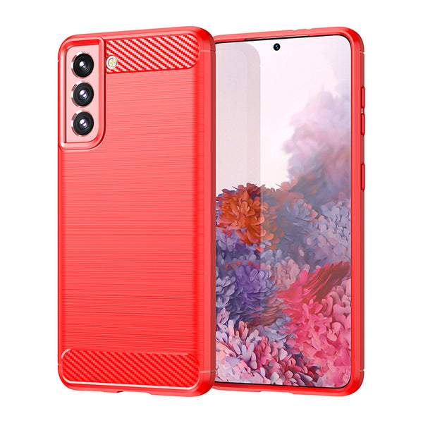 Red Brushed Metal Case (Galaxy S21 FE)