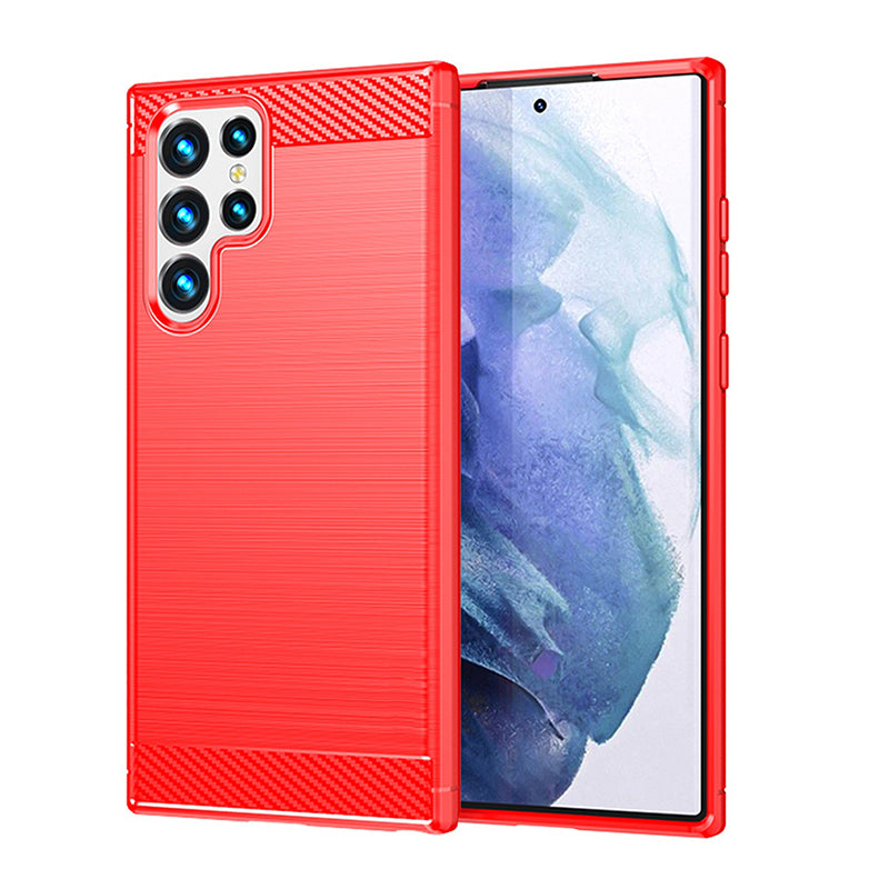 Red Brushed Metal Case (Galaxy S22 Ultra)