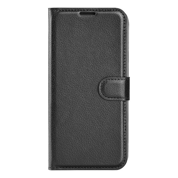 Black Leather Wallet Case (Galaxy S22+)