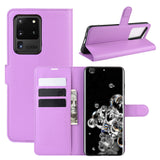 Purple Leather Wallet Case (Galaxy S20 Ultra)
