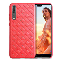Red Leather Weave Case (Huawei P20)