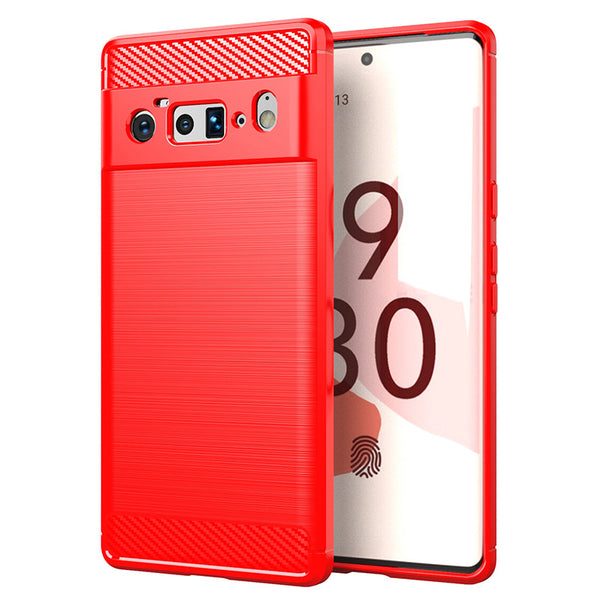 Red Brushed Metal Case (Pixel 6 Pro)