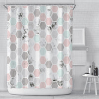 Marble Hexagons Shower Curtain