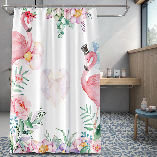 Flamingo Pair Shower Curtain