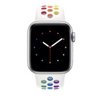 Rainbow White Apple Watch Strap