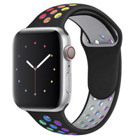 Rainbow Black Apple Watch Strap