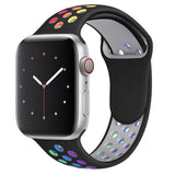 Rainbow Black Apple Watch Strap