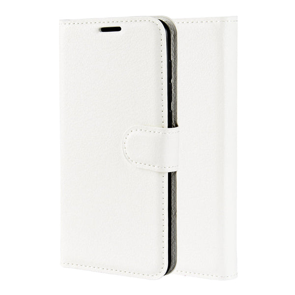 White Leather Wallet Case (Galaxy S10+)