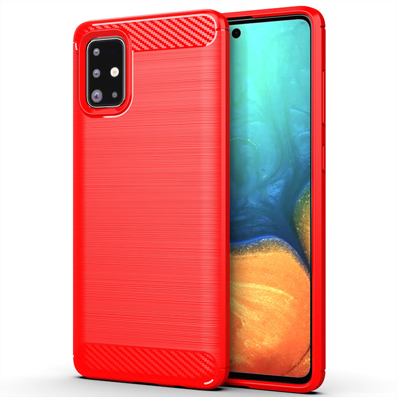 Red Brushed Metal Case (Galaxy A71 4G)