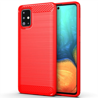 Red Brushed Metal Case (Galaxy A71 4G)