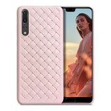 Pink Leather Weave Case (Huawei P20)